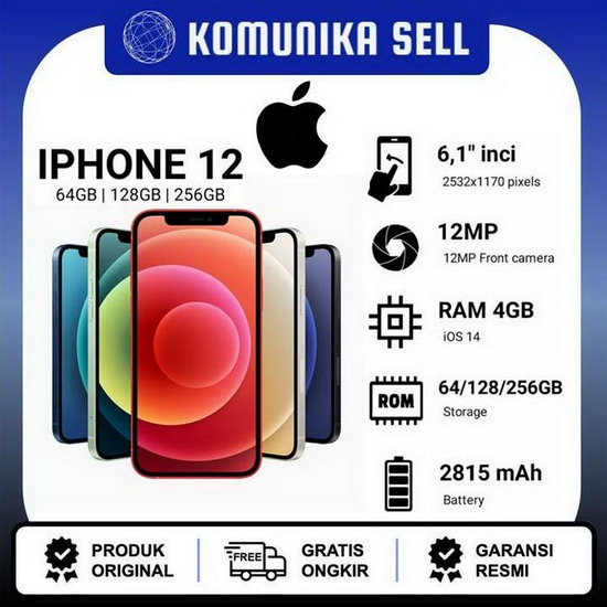 Apple iPhone 12 Garansi resmi iBox - 4GB/128GB