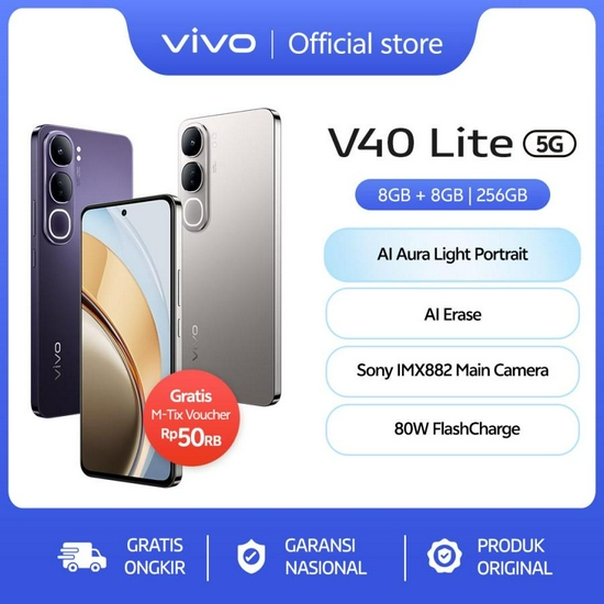 VIVO V40 LITE 5G 8/256GB RESMI