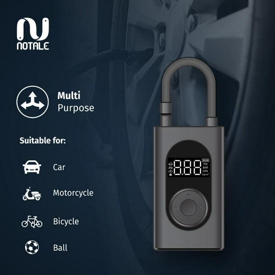 NOTALE AIR PUMP INFLATOR MINI PORTABLE ELECTRIC POMPA BAN MOBIL SEPEDA-2