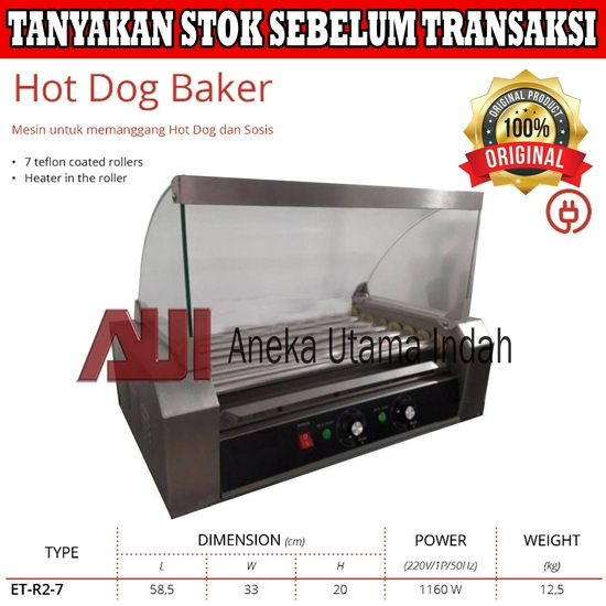 Getra ET-R2-7 Hot Dog Baker Mesin Panggang Sosis Pemanggang Hot Dog