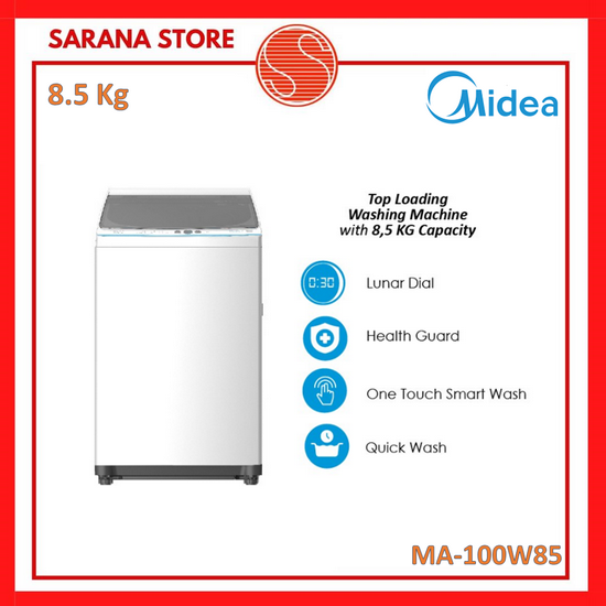 Midea Mesin Cuci 8.5 Kg TOP LOADING MA100W85 - One Touch Smart Wash