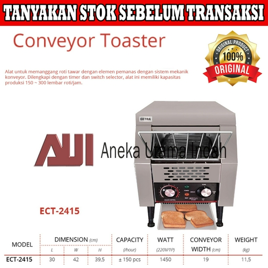 Getra ECT-2415 Conveyor Toaster Mesin Pembakar Roti Pemanggang Roti