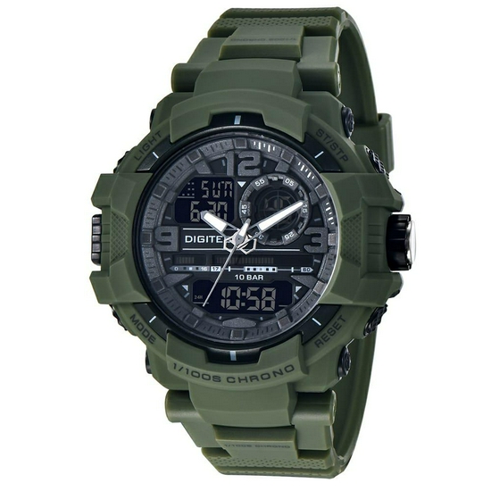 Digitec DA-2175T Jam Tangan Pria Dual Time Original Rubber-Hijau