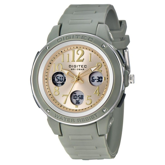 Digitec DA-4091T Jam Tangan Wanita Dual Time Original Rubber-Hijau