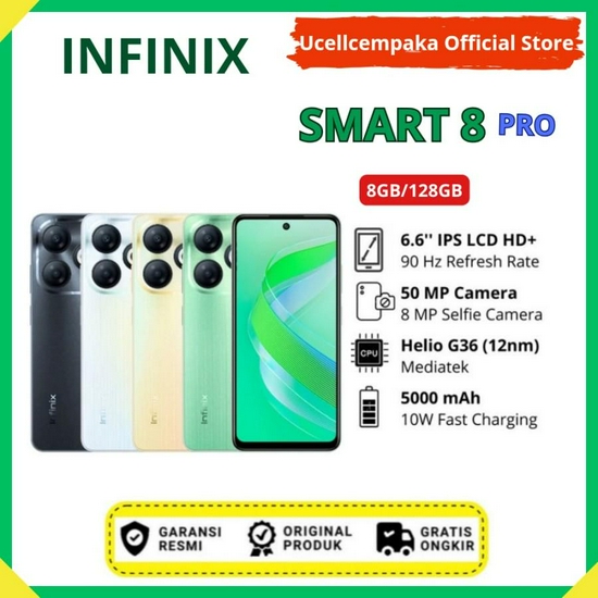 Infinix Smart 8 Pro 8/128GB [8GB+128GB] Garansi Resm
