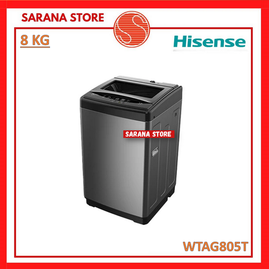 Hisense Mesin Cuci 1 Tabung Top Loading 8 KG WTAG805T Hijab Mode