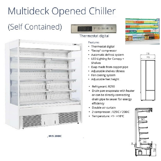 Gea IRIS-200IC Multideck Opened Chiller / Chiller Terbuka Supermarket