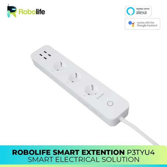 Robolife Smart Extension P3TYU4 + Monitor Listrik (3 Colokan)-3