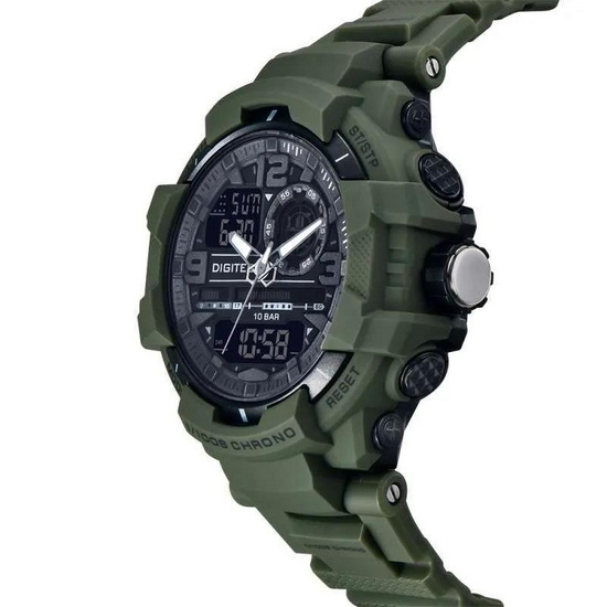 Digitec DA-2175T Jam Tangan Pria Dual Time Original Rubber-Hijau-2