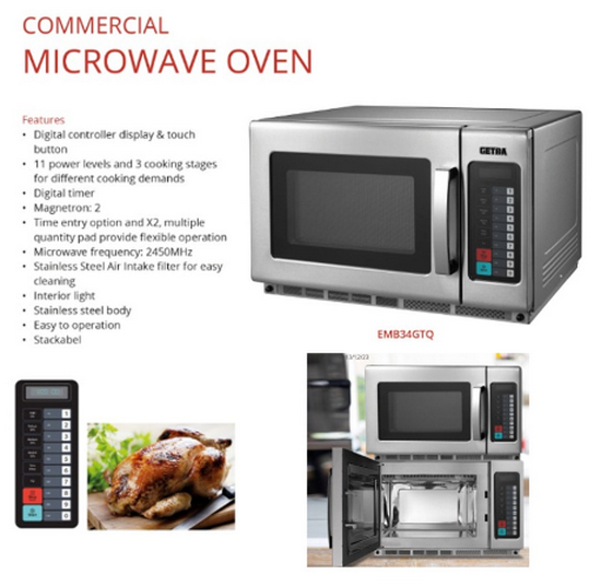 Getra EMB34GTQ Commercial Microwave Oven / Microwave Oven Stainless