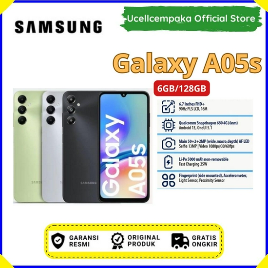 Samsung Galaxy A05s 6/128GB + Adapter 25W Garansi resmi