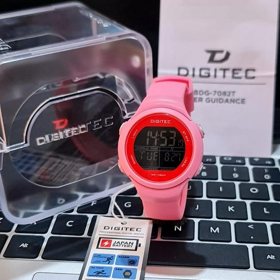 Digitec DG-7082T Jam Tangan Digital Original Rubber - Pink Tua-2