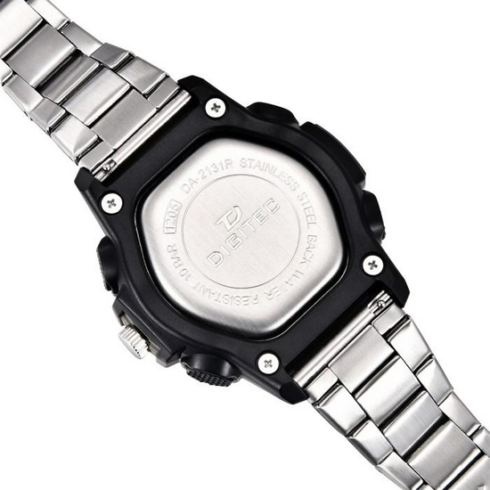 Digitec DA-2131R Jam Tangan Pria Dual Time Original Stainless Steel -4