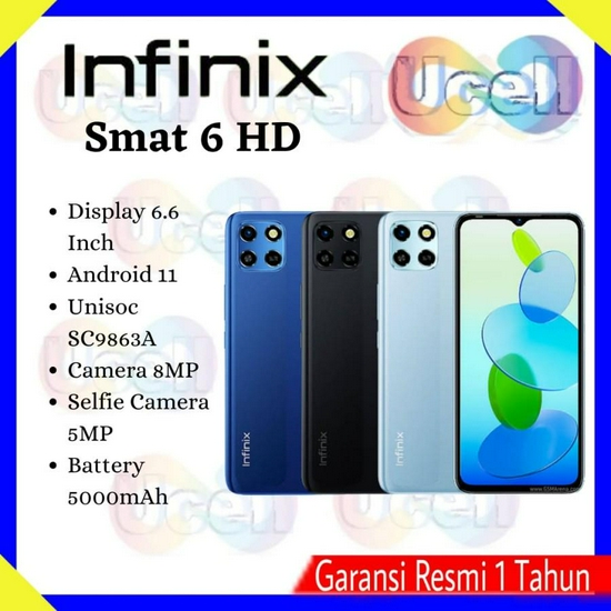 Infinix Smart 6 HD 2/32 GB Garansi Resmi 