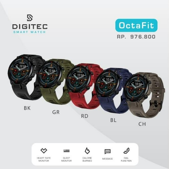 Digitec OctaFit Smart Watch Original Silicone - Hitam-4