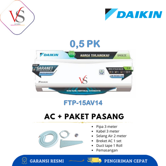 AC DAIKIN 1/2PK FTP15AV14 FTP15AV 0.5PK 15AV Breeze Standard Malaysia