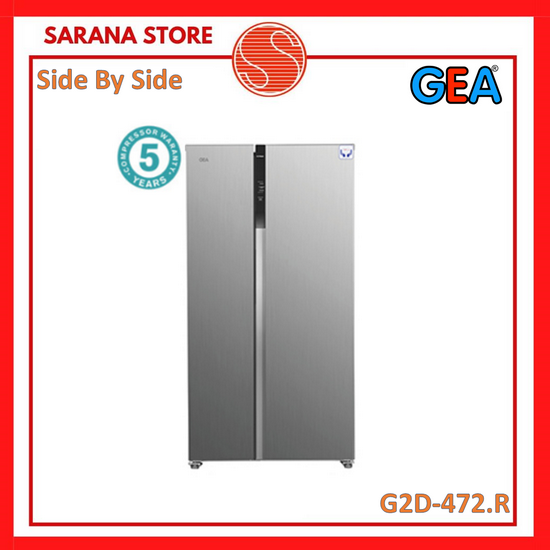 Kulkas Side by Side GEA G2D-472R INOX 2 Pintu 472 Liter G2D 472