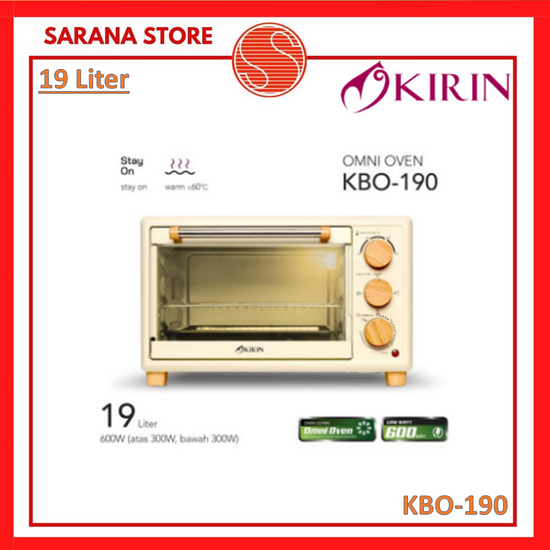 KIRIN Oven Listrik Low Watt 19L - KBO-190