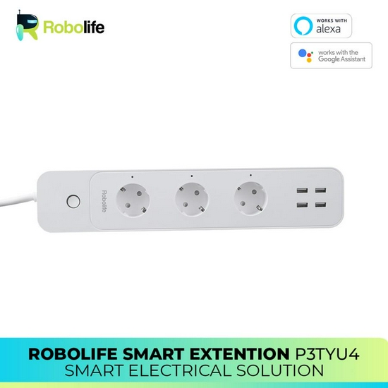 Robolife Smart Extension P3TYU4 + Monitor Listrik (3 Colokan)-4