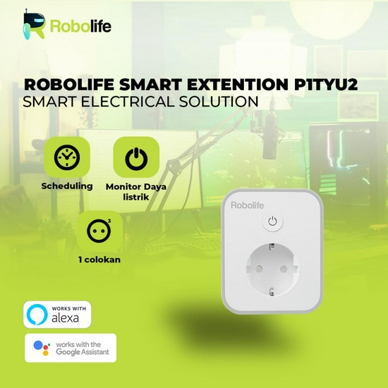 Robolife Smart Plug P1TYU2 + Monitor Listrik (1 Colokan)-3
