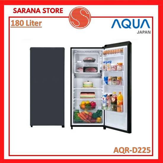 AQUA Kulkas 1 Pintu AQR-D225 Semi-Auto Defrost 180 Liter Giant Freezer