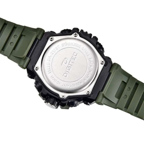 Digitec DA-2175T Jam Tangan Pria Dual Time Original Rubber-Hijau-4
