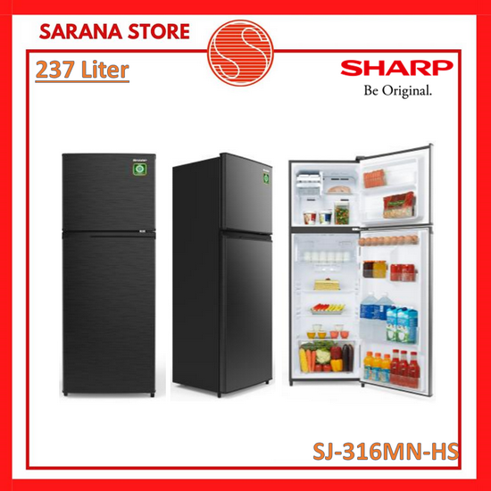 SHARP Kulkas 2 Pintu SJ-316MN-HS 237 Liter