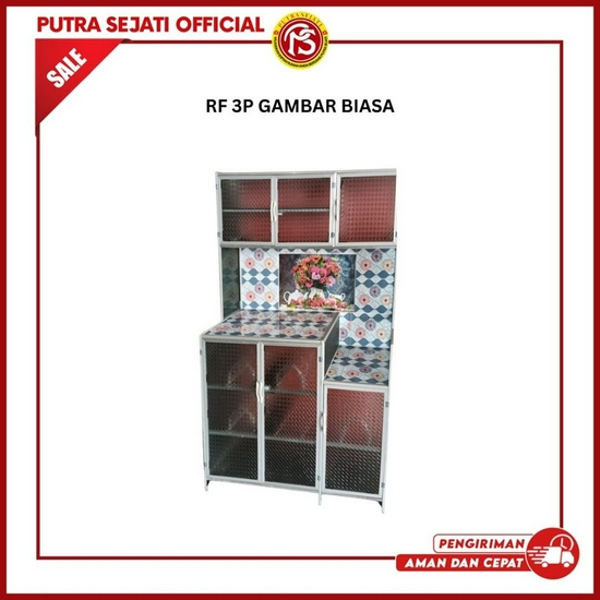 RAK PIRING 3 PINTU GAMBAR BIASA