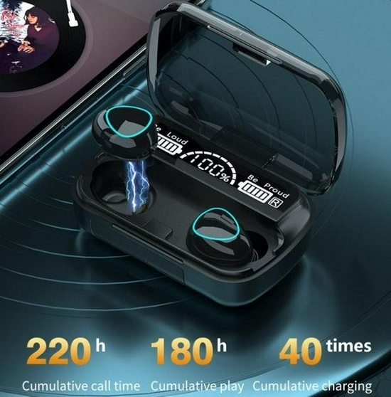 Headset Bluetooth M10 Tws Digital Indicator V5.1 BT Wireless-2