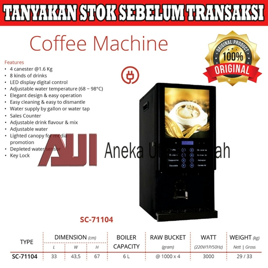 Getra SC-71104 Professional Mix Coffee Semi Otomatis Dispenser Digital