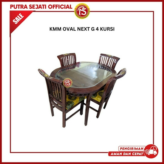KURSI MEJA MAKAN OVAL NEXT G 4 KURSI 