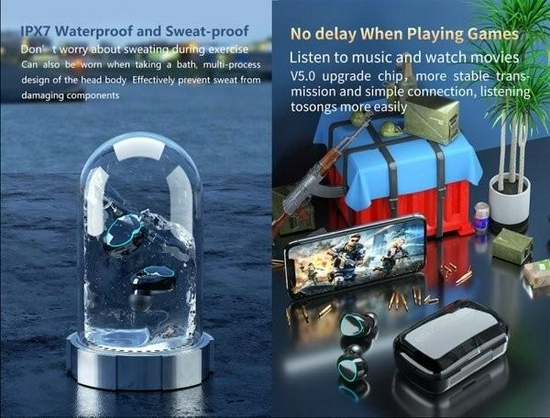 Headset Bluetooth M10 Tws Digital Indicator V5.1 BT Wireless-4
