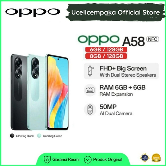 OPPO A58 6GB/128GB - Garansi Resmi 
