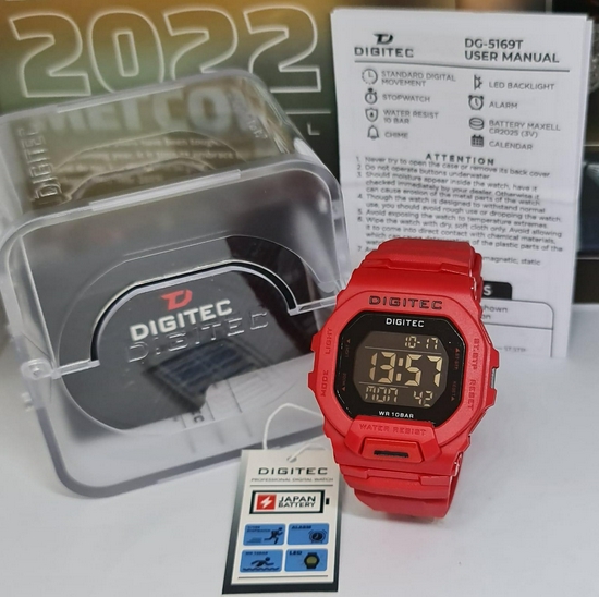 Digitec DG-5169T Jam Tangan Digital Pria Original Rubber - Merah-4