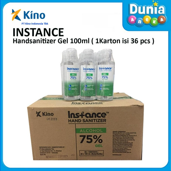1  Karton Handsanitizer Instance gel 100ml isi 36 pcs
