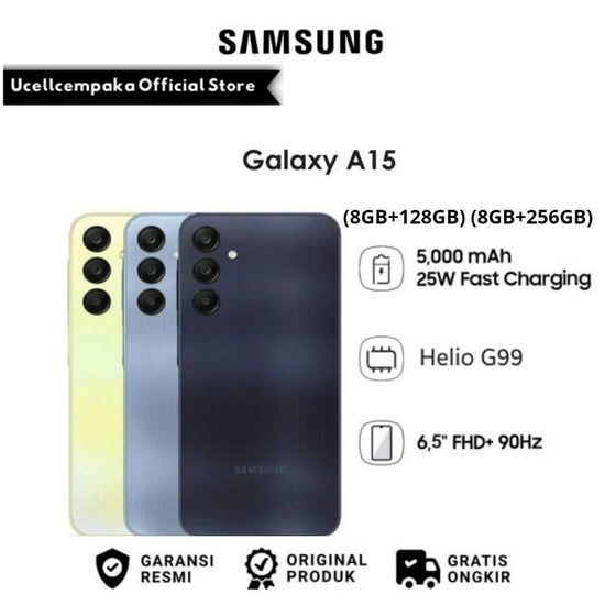 Samsung Galaxy A15 8/128GB + Adapter 25W Garansi Resmi 