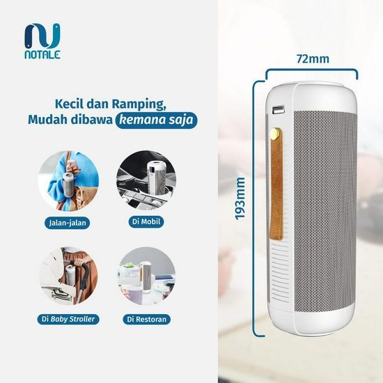 NOTALE PORTABLE AIR PURIFIER CAR TRAVEL UVC HEPA13 PLASMA AROMATHERAPY-3