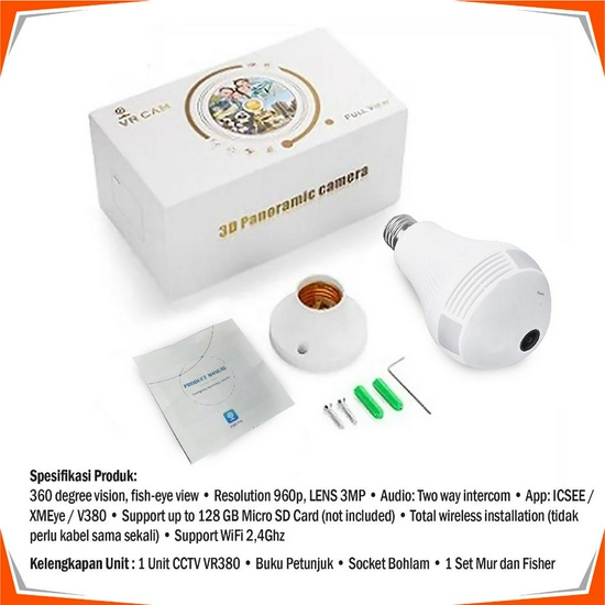 Kamera CCTV Lampu Bohlam VR380 -2