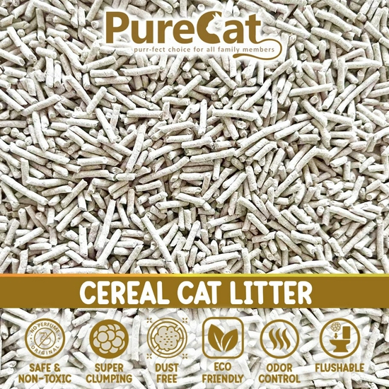 PURECAT Pasir Kucing Cereal Original Tofu Cat Litter Tanpa Aroma-2