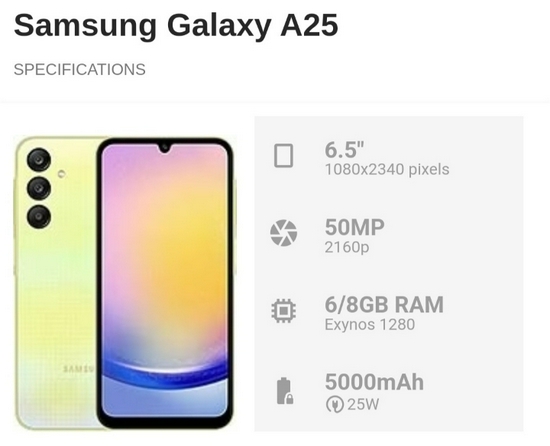 Samsung Galaxy A25 5G Ram 8GB Rom 128GB - Garansi Resmi