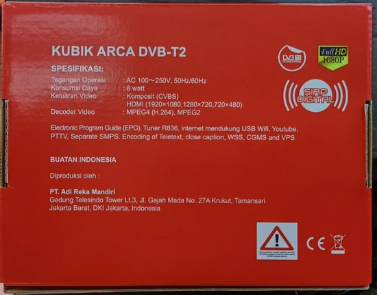 Kubik Set Top Box ARCA DVB-T2 SNI BERGARANSI -5