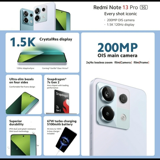 Xiaomi Redmi Note 13 Pro 5G 12/512GB Snapdragon 7s Gen2 Kamera 200MP Garansi Resmi-5