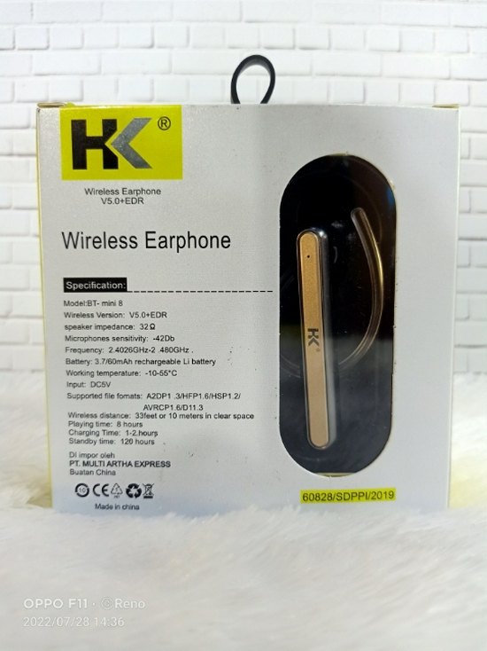 Headset Bluetooth HK BT-Mini8  Wireless Earphone-3