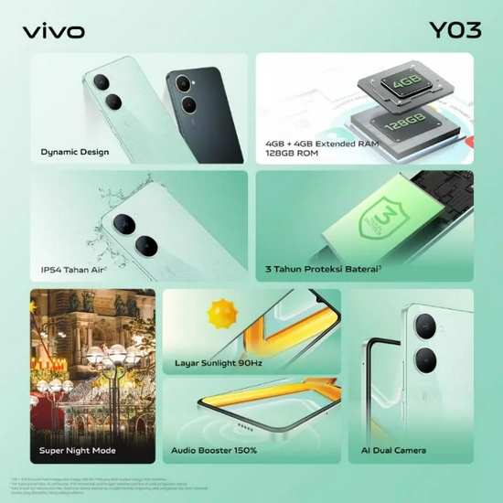 vivo Y03 Ram 4GB Rom 64GB - Garansi Resmi -3