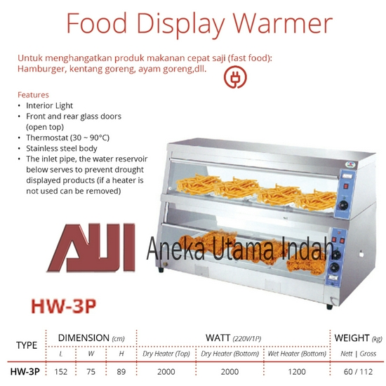 Getra Hw-3p Display / Cabinet Food Warmer (Mesin Penghangat Makanan)