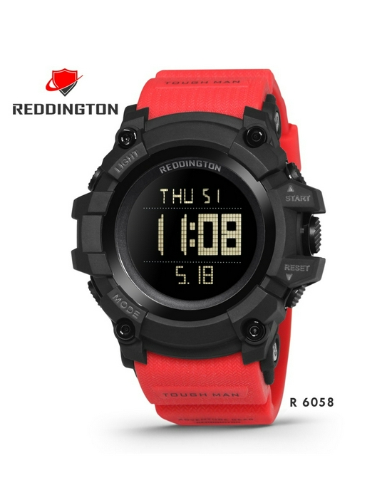 Reddington R6058 Jam Tangan Pria Digital Original Rubber Strap - Merah-3