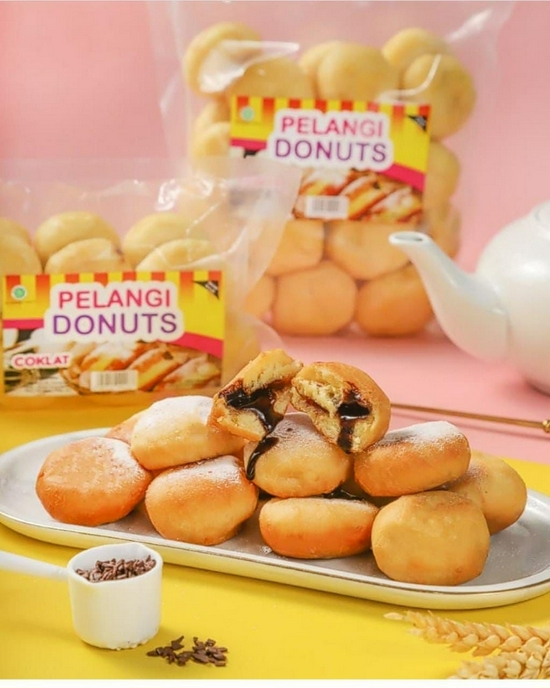Donat Pelangi isi Cokelat 24pcs-2