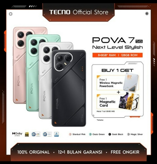 TECNO POVA 7 5G 8/128Gb RESMI