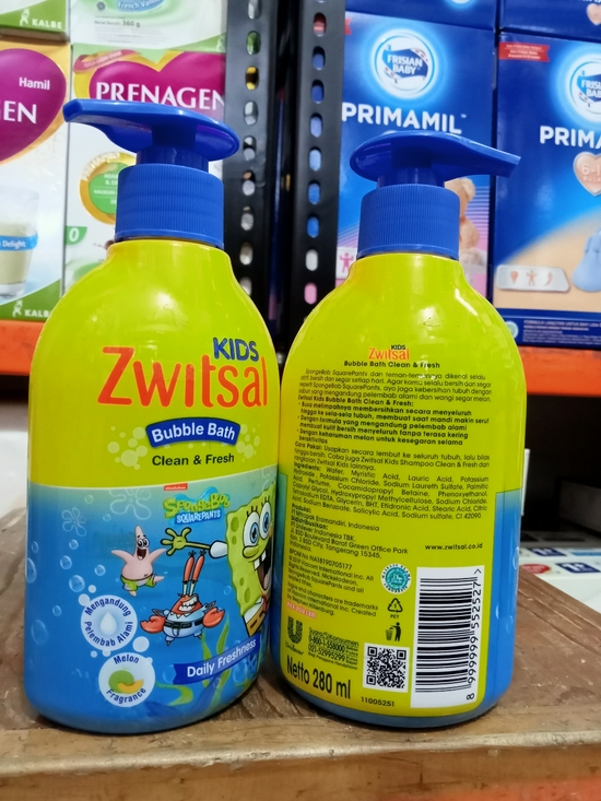 Zwitsal Kids Bubble Bath Clean & Fresh 280ml pump-2