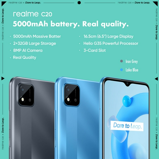 REALME C20 32GB IRON GREY - NEW!! - GARANSI RESMI-4